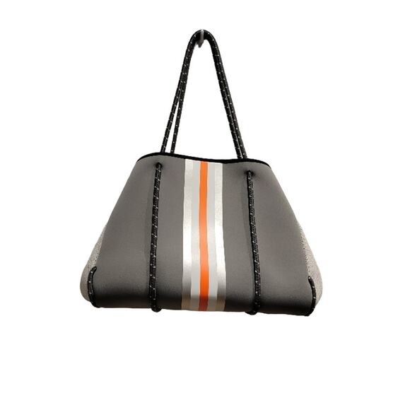 HAUTE SHORE Gray and Orange Shoulder Bag - Picture 1 of 13